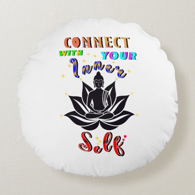 Connect With Your Inner Self Round Cushion (Front)