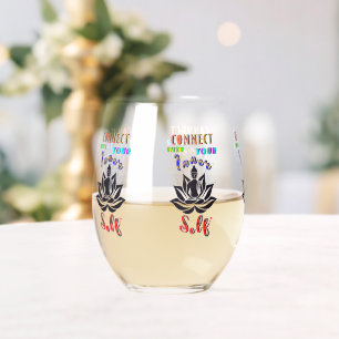 Connect With Your Inner Self Stemless Wine Glass