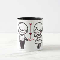 Connected by Love” Cute Couple Mug