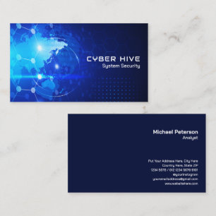 Connected Lines and Dots Modern Futuristic Business Card