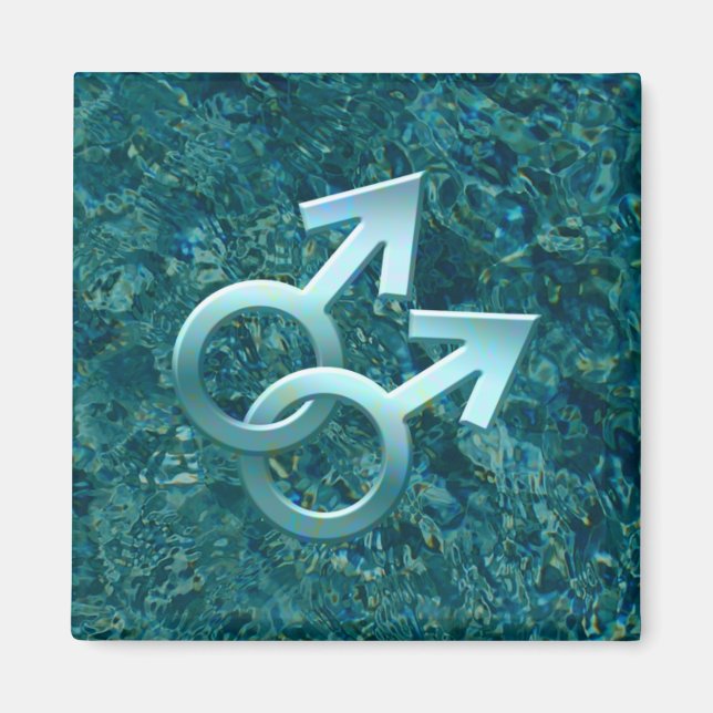 Connected Male Symbols Design Magnet 001 (Front)