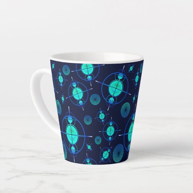 Connected Minds Pattern 2 Latte Mug (Left Angle)