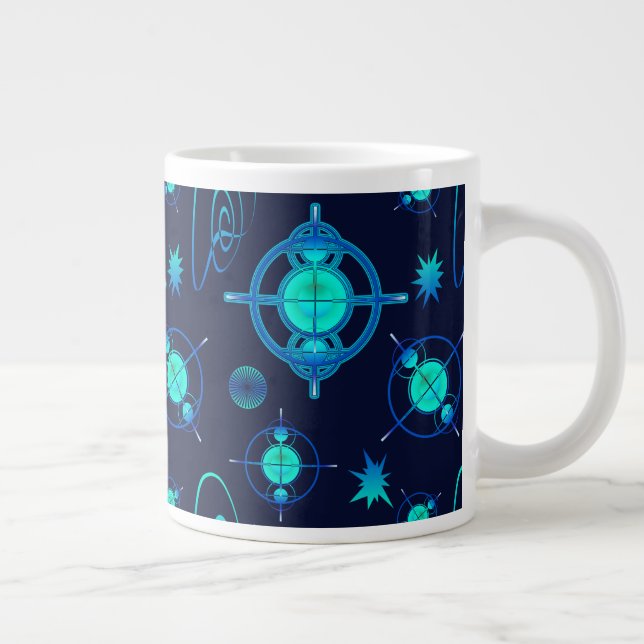 Connected Minds Pattern Large Coffee Mug (Right)