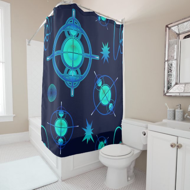 Connected Minds Pattern Shower Curtain (In Situ)