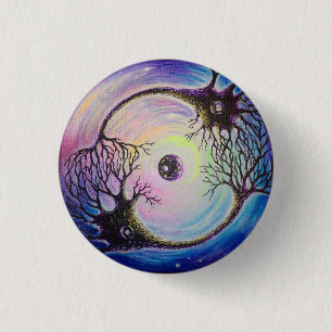 Connected neurons 3 cm round badge