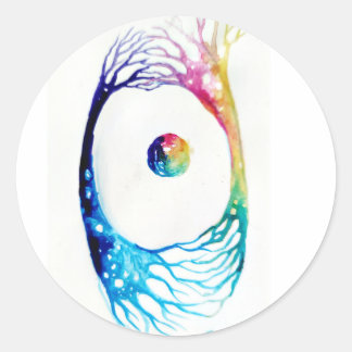 Connected neurons  classic round sticker