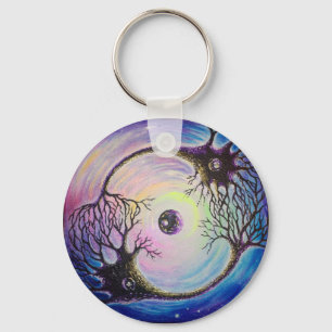 Connected neurons key ring