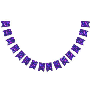 Connected Neurons Neon Purple Bunting