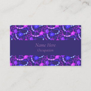 Connected Neurons Neon Purple Business Card