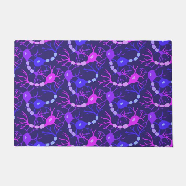 Connected Neurons Neon Purple Doormat (Front)