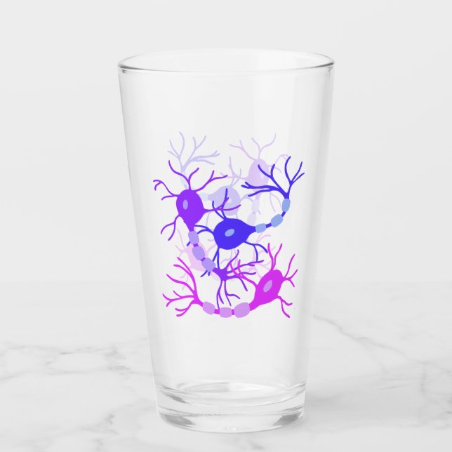 Connected Neurons Neon Purple Glass (Front)