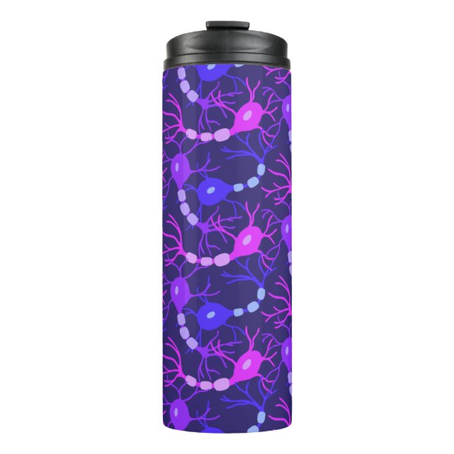 Connected Neurons Neon Purple Thermal Tumbler (Front)