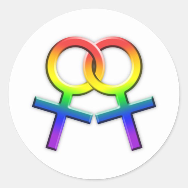 Connected Rainbow Female Symbols Stickers 02 (Front)