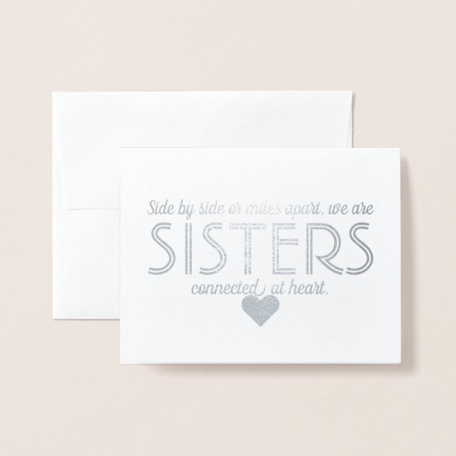 Connected Sisters Fun Bridesmaid or Maid of Honour Foil Card (Front With Envelope)