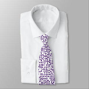 Connected Spots - Deep Purple on White Tie