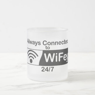 Connected to WiFey Frosted Glass Coffee Mug
