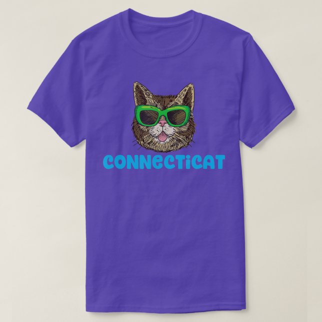 Connecticat Connecticut Funny State Cat Pun T-Shirt (Design Front)