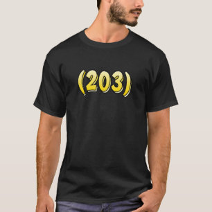 Connecticut 203 Area Code Bridgeport New Haven Sta T-Shirt