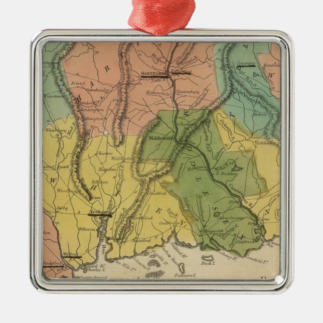 Connecticut 2 metal tree decoration (Front)