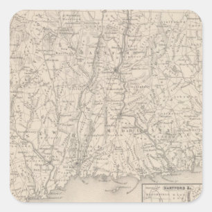 Connecticut 3 square sticker