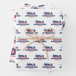 Connecticut, 50 States, Liberty Bell  Wrapping Paper Sheet