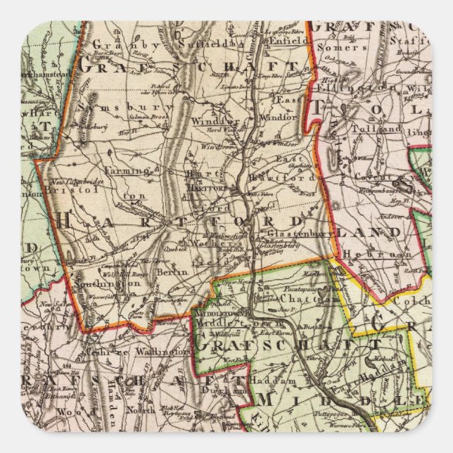 Connecticut 6 square sticker (Front)