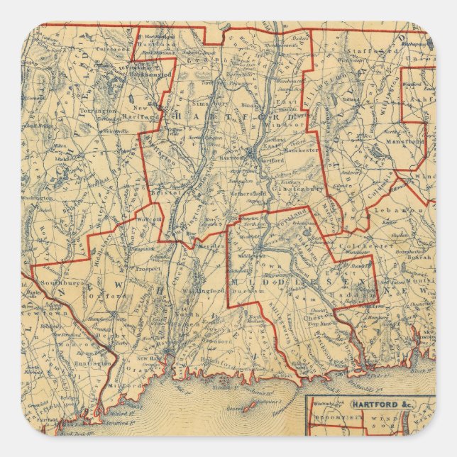 Connecticut 6 square sticker (Front)