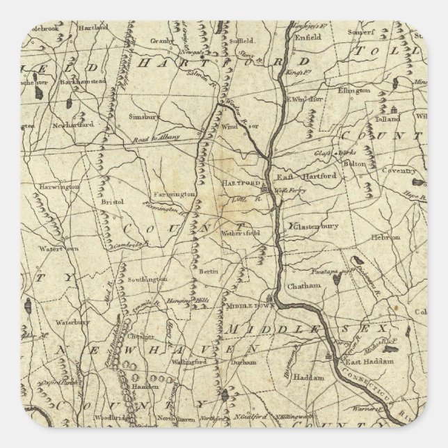 Connecticut 7 square sticker (Front)