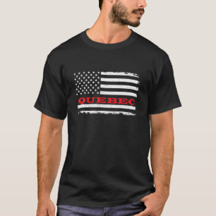 Connecticut American Flag Quebec USA Patriotic Sou T-Shirt