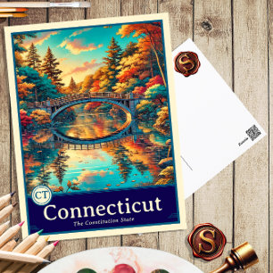 Connecticut   Anime Style Cel Shaded Postcard