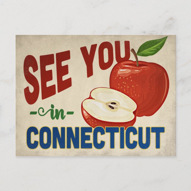 Connecticut Apple - Vintage Travel Postcard (Front)