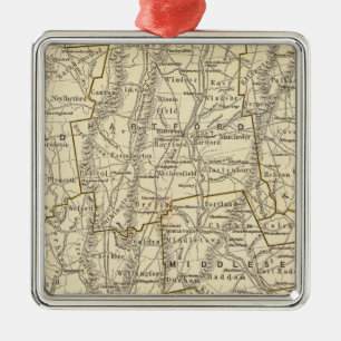 Connecticut Atlas Map Metal Tree Decoration