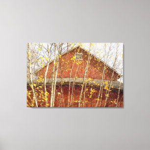 Connecticut Barn In Autumn Canvas Print