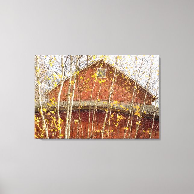 Connecticut Barn In Autumn Canvas Print (Front)