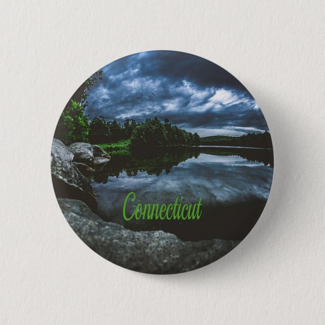 Connecticut Beutiful Lake Trees 6 Cm Round Badge (Front)