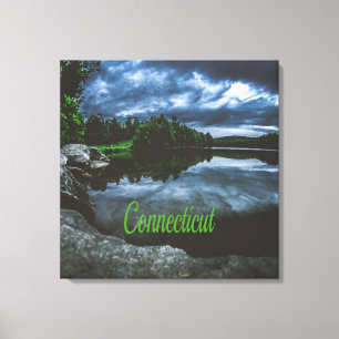 Connecticut Beutiful Lake Trees Canvas Print