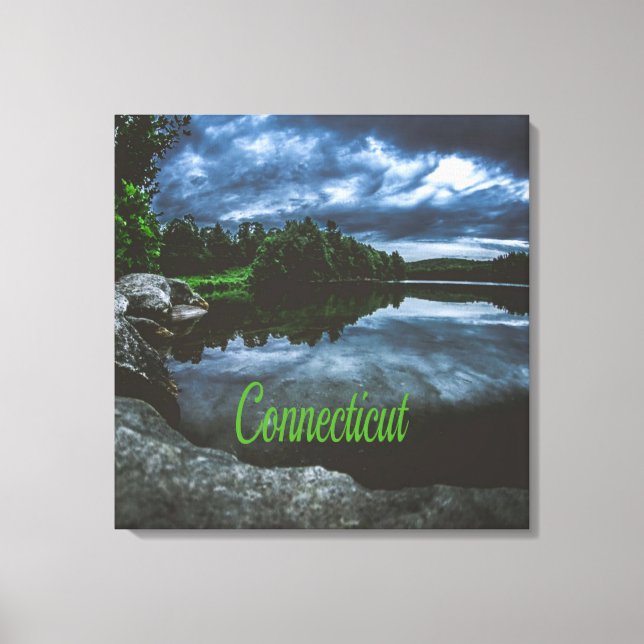 Connecticut Beutiful Lake Trees Canvas Print (Front)