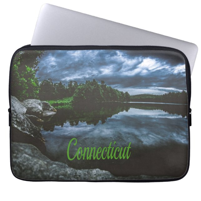Connecticut Beutiful Lake Trees Laptop Sleeve (Front)