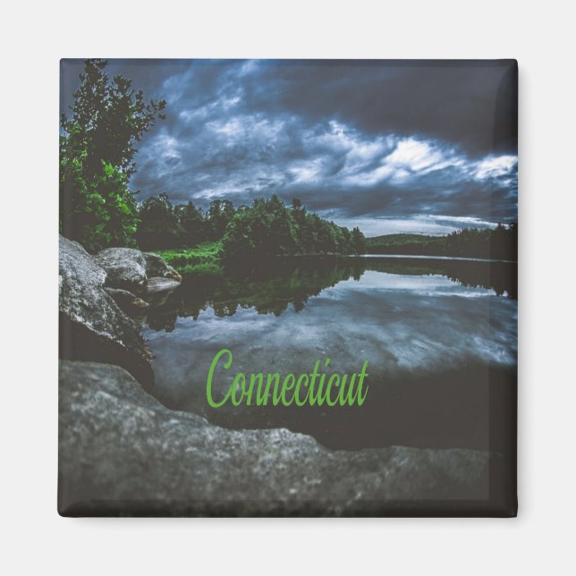 Connecticut Beutiful Lake Trees Magnet (Front)
