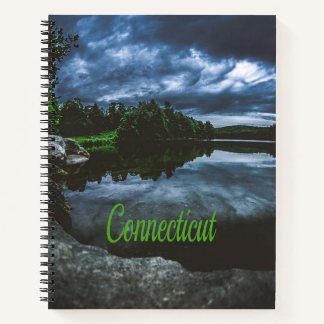 Connecticut Beutiful Lake Trees Notebook (Front)