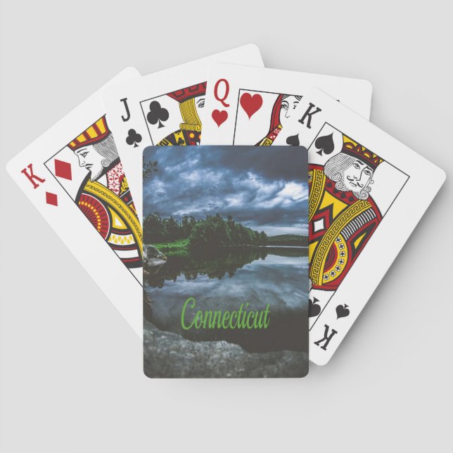 Connecticut Beutiful Lake Trees Playing Cards (Back)