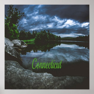Connecticut Beutiful Lake Trees Poster
