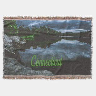 Connecticut Beutiful Lake Trees Throw Blanket
