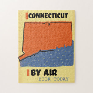 Connecticut By air travel poster Jigsaw Puzzle