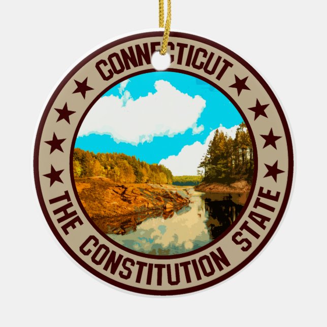 Connecticut                                        ceramic tree decoration (Front)