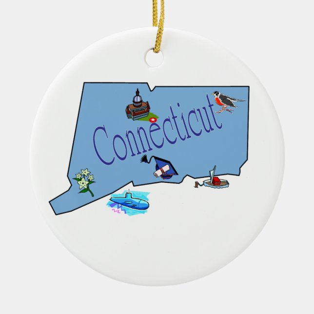 Connecticut Christmas Tree Ornament (Front)