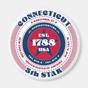 Connecticut Circle Typography Souvenir Magnet