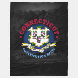 CONNECTICUT CONSTITUTION STATE FLAG FLEECE BLANKET