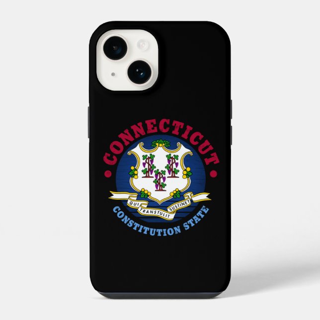 CONNECTICUT CONSTITUTION STATE FLAG iPhone CASE (Back)