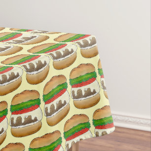 Connecticut CT Steamed Cheese Burger Cheeseburger Tablecloth
